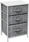 Sorbus Nightstand with 3 Drawers - Furniture Storage for Bedroom, Closet, Office Organization - Steel Frame, Wood Top, Pastel Fabric Bin
